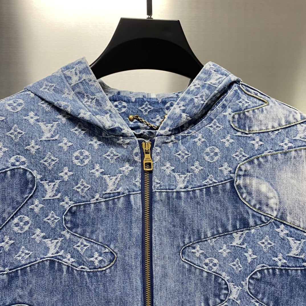 「#1804」Louis Vuitton casual hoodie denim jacket