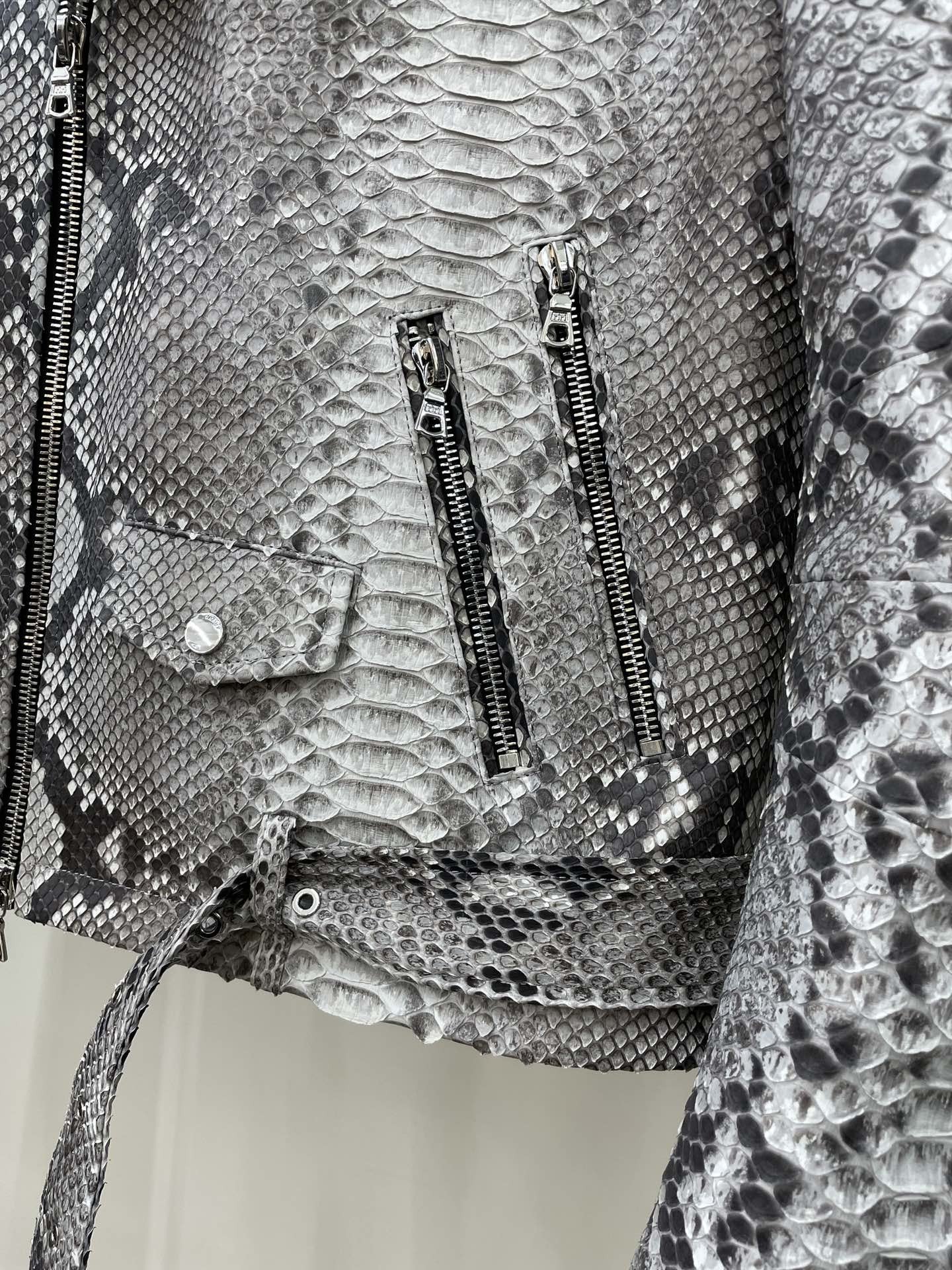 「#1857」Amiri Real python leather jacket