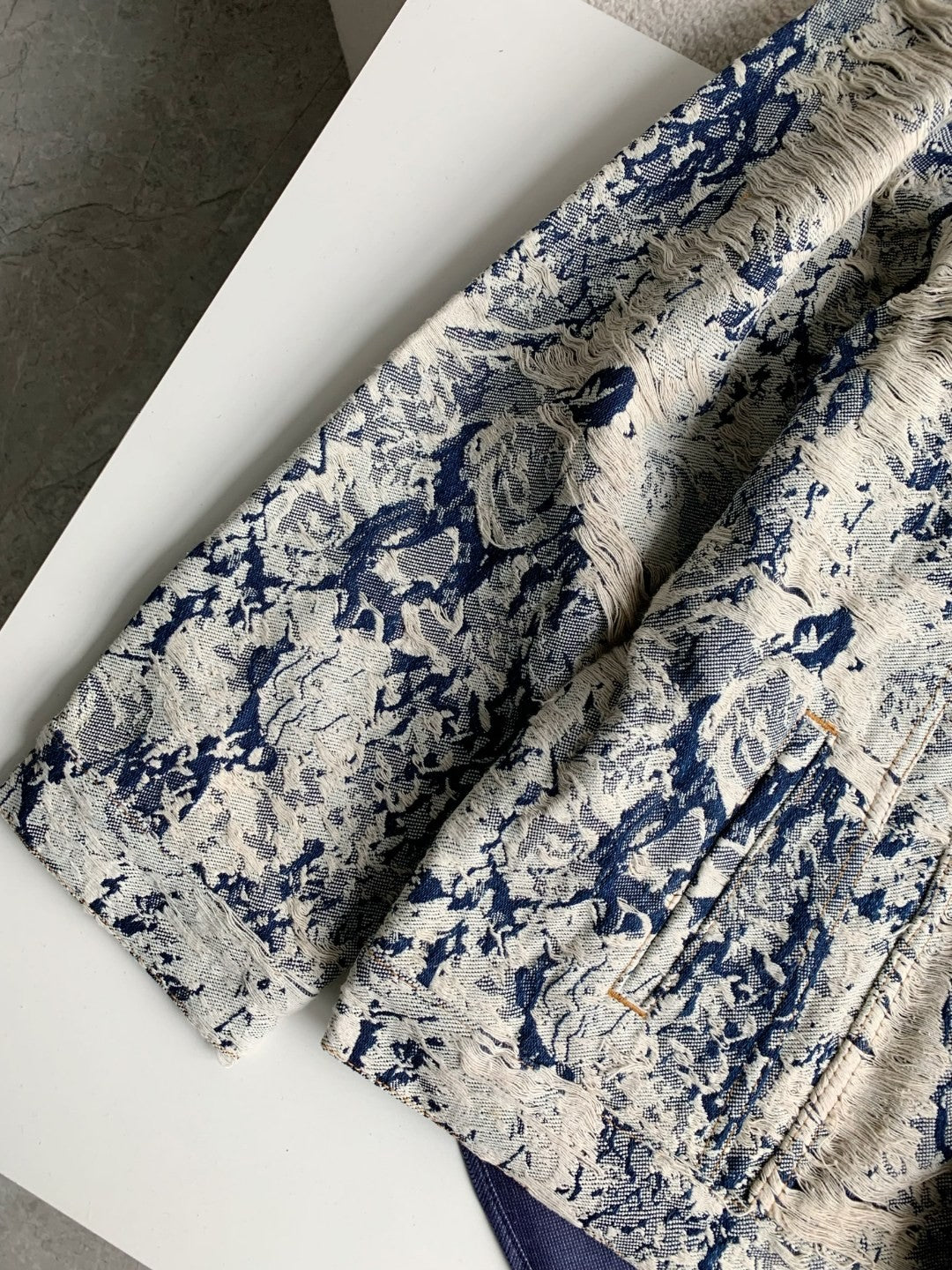 「#2058」Louis Vuitton Classic Logo printed all over patchwork denim jacket