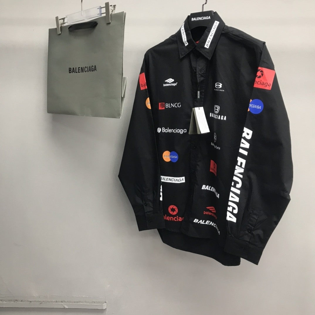 「#2458」Balenciaga LOGO LOGO racing style long sleeve shirt