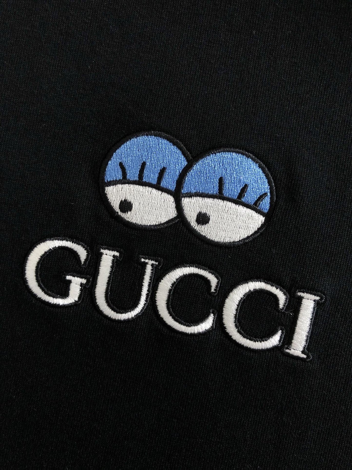 「#2857」Gucci Floral neckline embroidered polo shirt with cartoon lettering