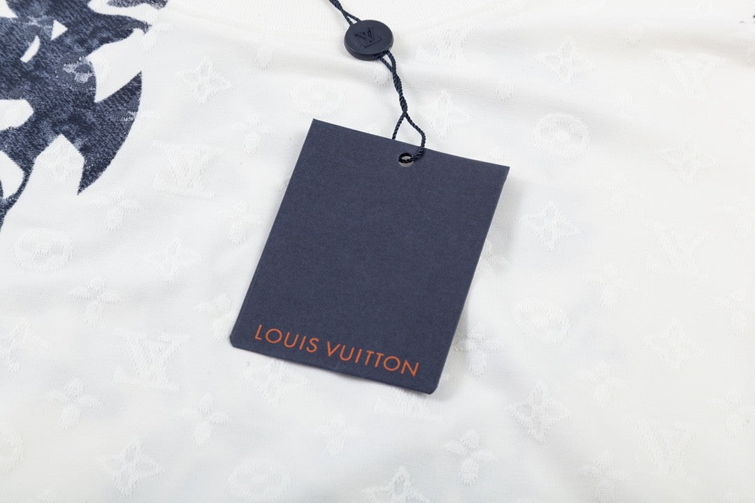 「#3384」Louis Vuitton Presbyterian Jacquard Doodle Logo t-shirt