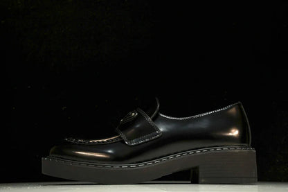 Prada Chocolate Patent Loafers 'Black'