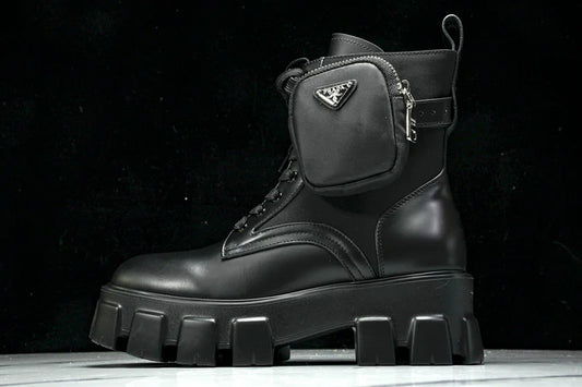 Prada Monolith Boots with Pouch 'Black'