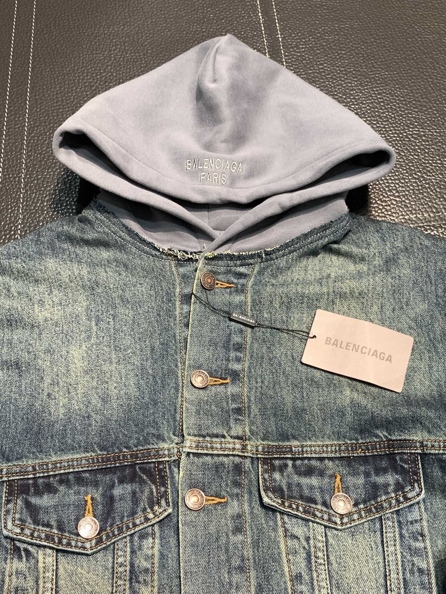「#1914」Balenciaga hooded denim jacket