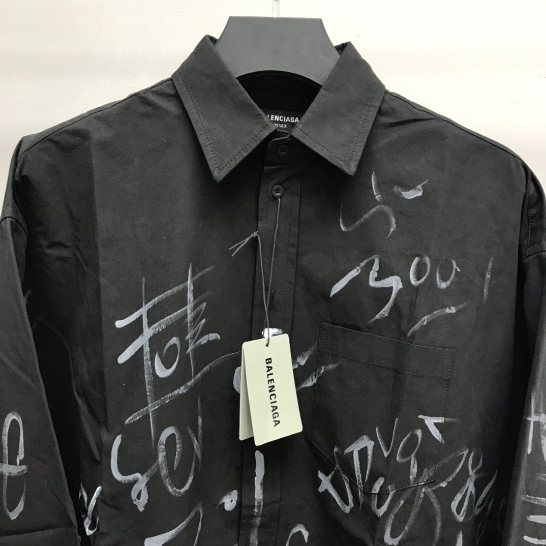 「#2456」Balenciaga BLCG graffiti long-sleeved shirt