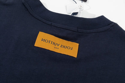 「#2732」Louis Vuitton 23ss small plane full print pattern gold classic T-shirt