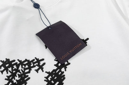 「#2733」Louis Vuitton 23ss small plane full print pattern gold classic T-shirt