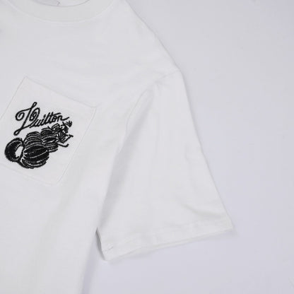 「#2840」Louis Vuitton 24ss new embroidered round neck t-shirt