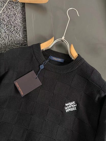 Pull ras du cou à damier perlé Louis Vuitton « #3377 »