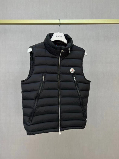 「#3592」Moncler new albyt oblique zipper hidden hood stand collar vest