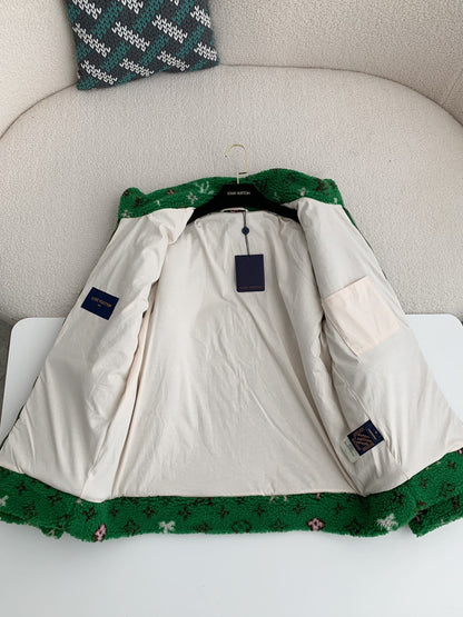 「#3794」Louis Vuitton Jacquard vertical collar zipper fleece jacket