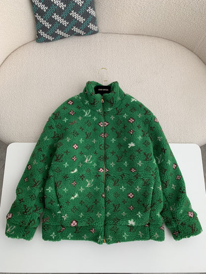 「#3794」Louis Vuitton Jacquard vertical collar zipper fleece jacket