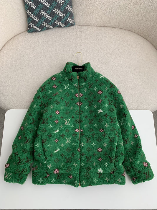 「#3794」Louis Vuitton Jacquard vertical collar zipper fleece jacket