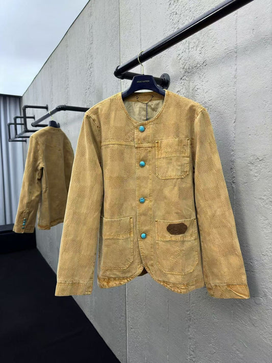 「#3801」Louis Vuitton Vintage Checkerboard Denim Jacket