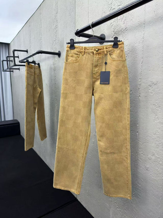 「#3802」Louis Vuitton Vintage Checkerboard Jeans