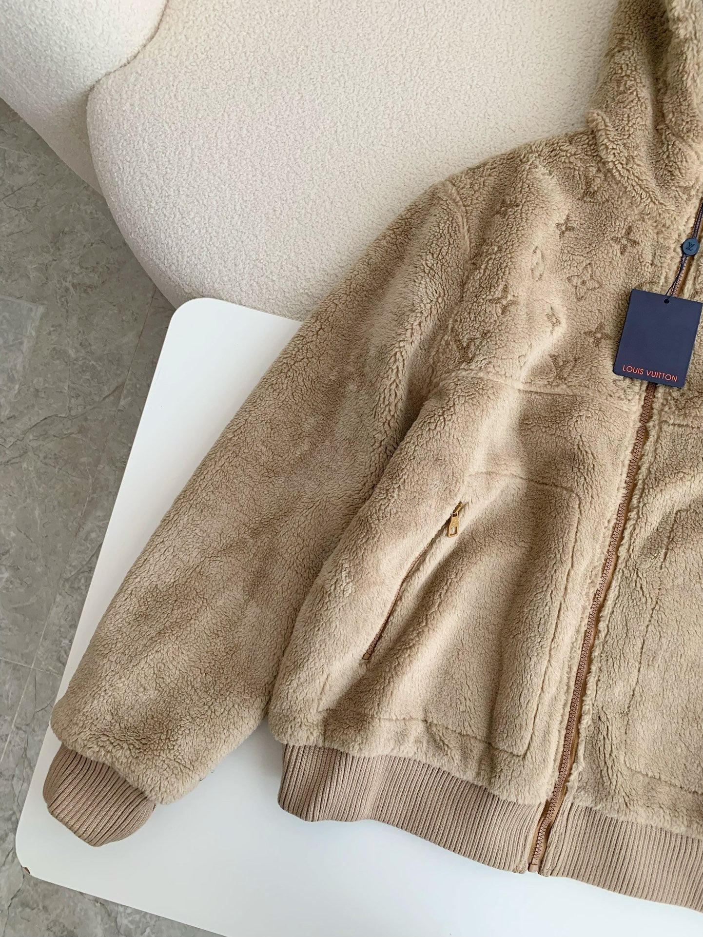 「#3511」Nouvelle veste réversible LV en laine et peau de mouton