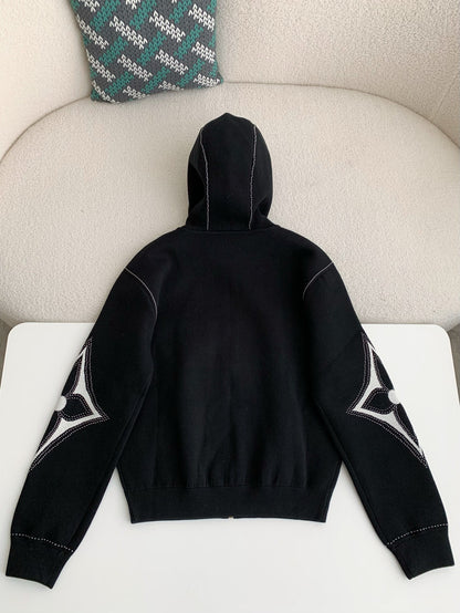「#3850」Louis Vuitton SS24 Logo Inlaid flower zipper sweatshirt Jackets