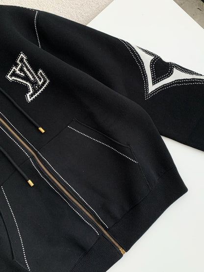 「#3850」Louis Vuitton SS24 Logo Inlaid flower zipper sweatshirt Jackets