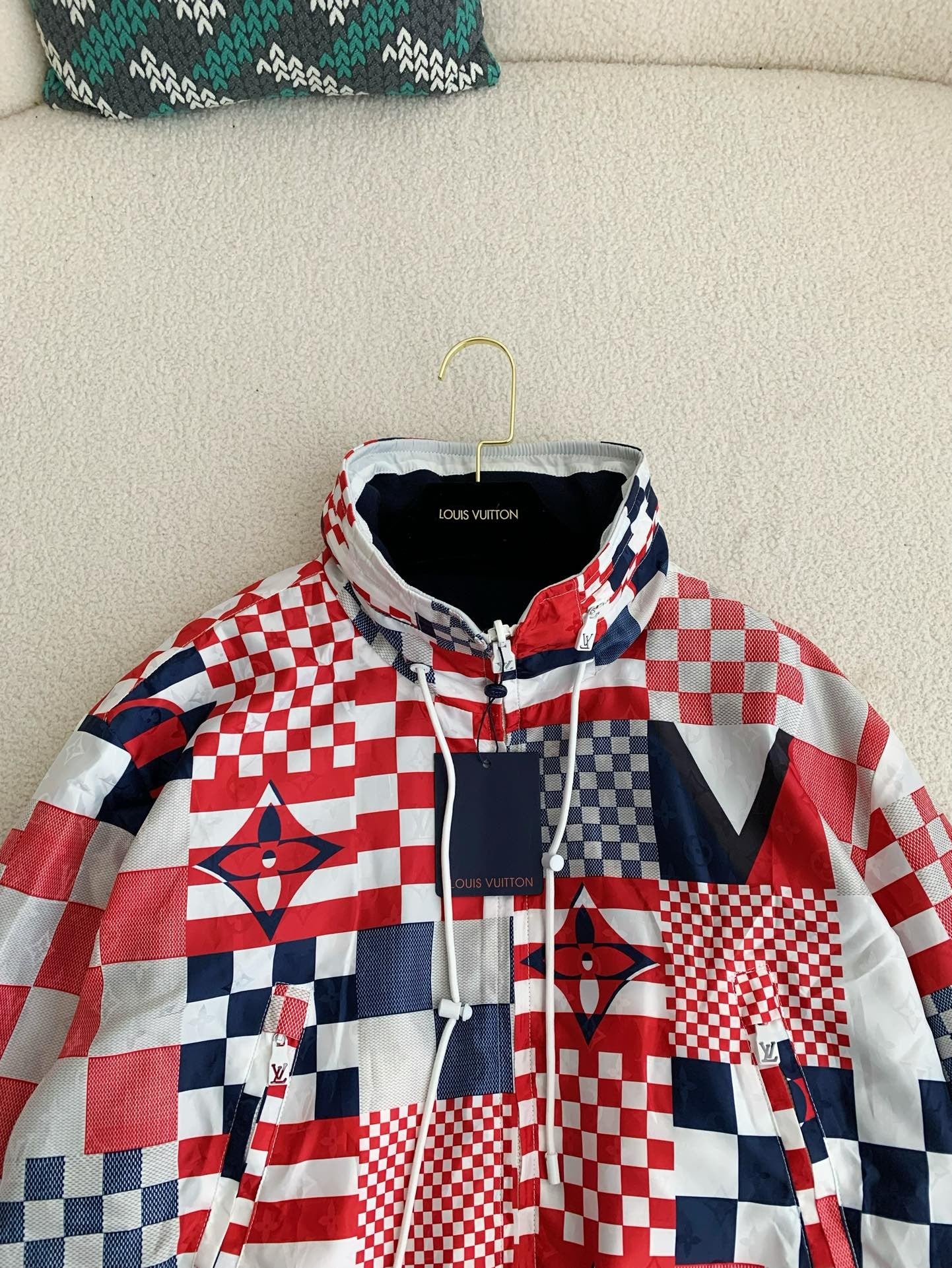 「#3903」Louis Vuitton SS24 Logo Patchwork Mandarin-collar Jacket