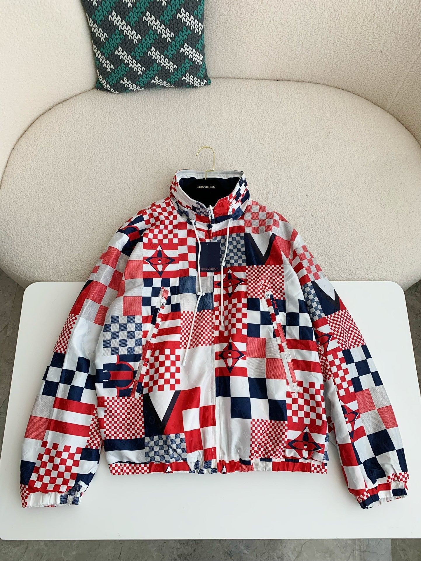 「#3903」Louis Vuitton SS24 Logo Patchwork Mandarin-collar Jacket
