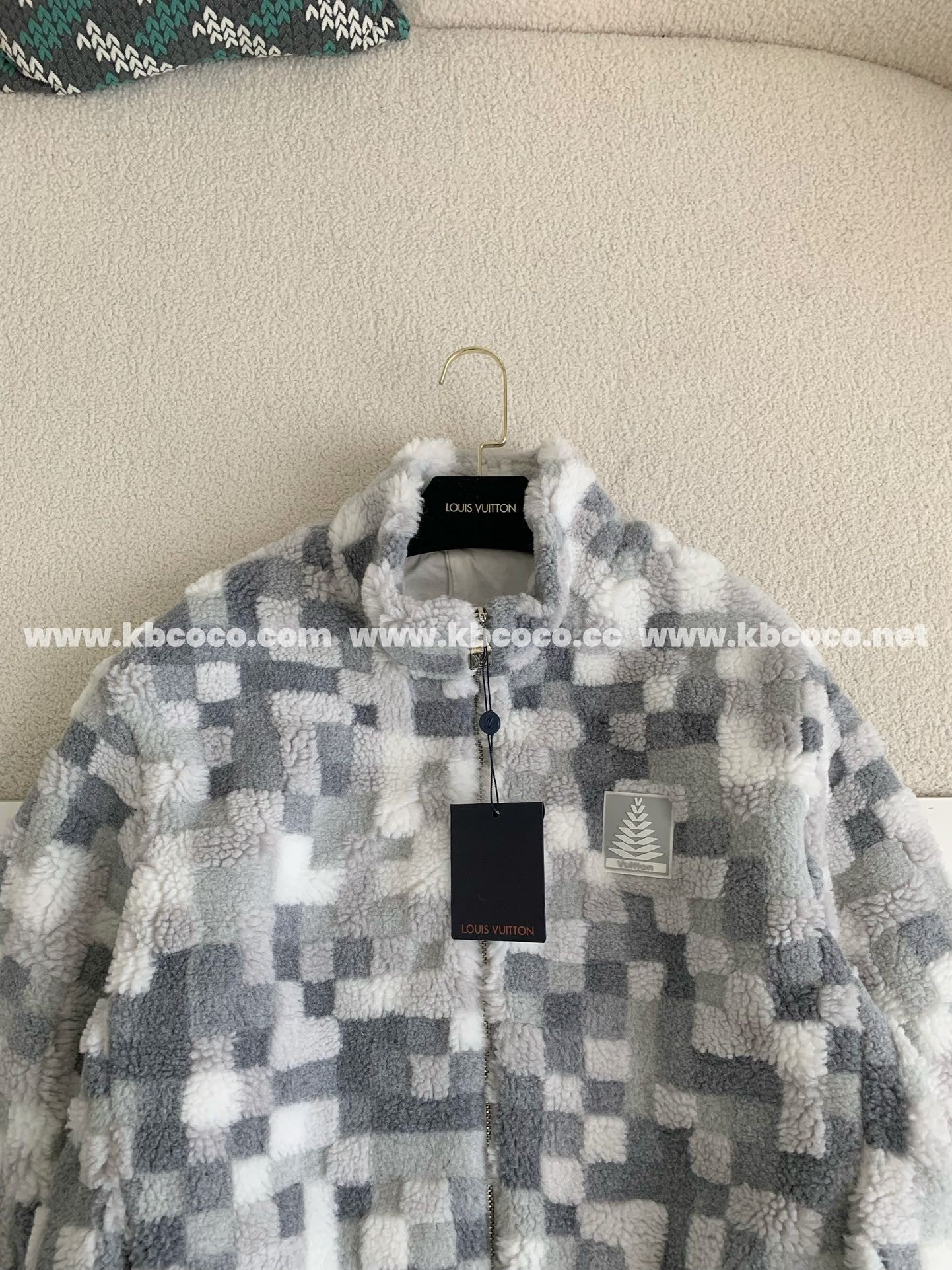 「#3929」Louis Vuitton Ski Series FW24 Checkerboard Color-Block Fleece Jacket