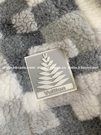 「#3929」Louis Vuitton Ski Series FW24 Checkerboard Color-Block Fleece Jacket