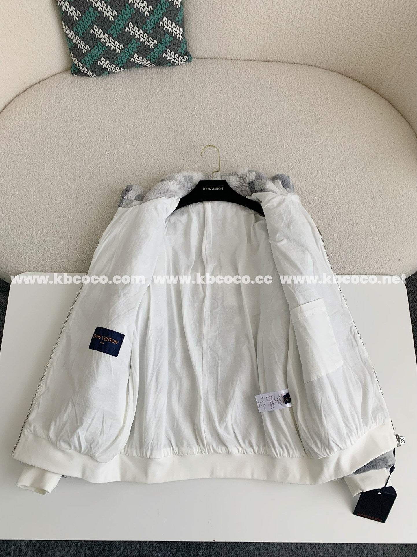 「#3929」Louis Vuitton Ski Series FW24 Checkerboard Color-Block Fleece Jacket