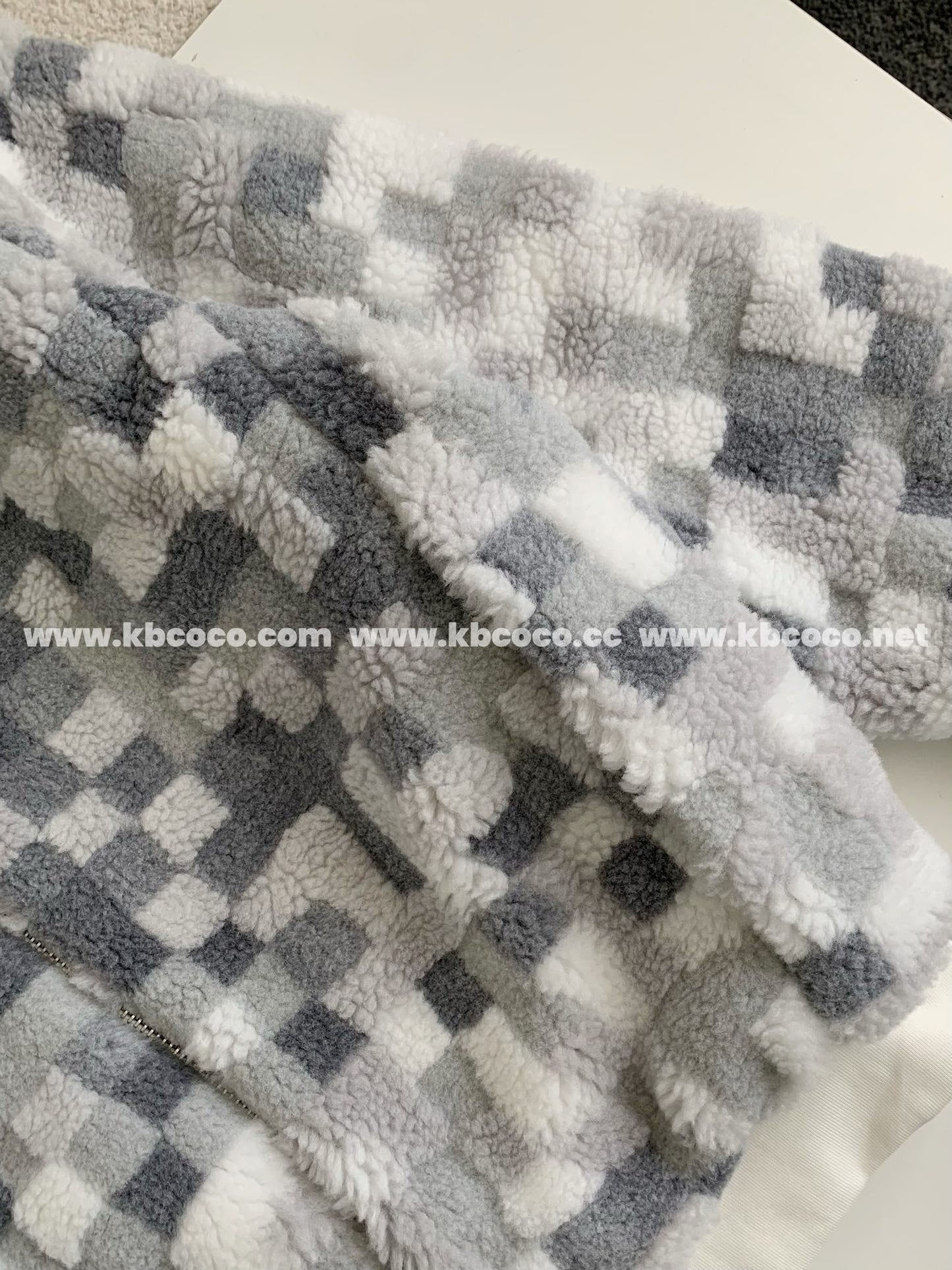「#3929」Louis Vuitton Ski Series FW24 Checkerboard Color-Block Fleece Jacket
