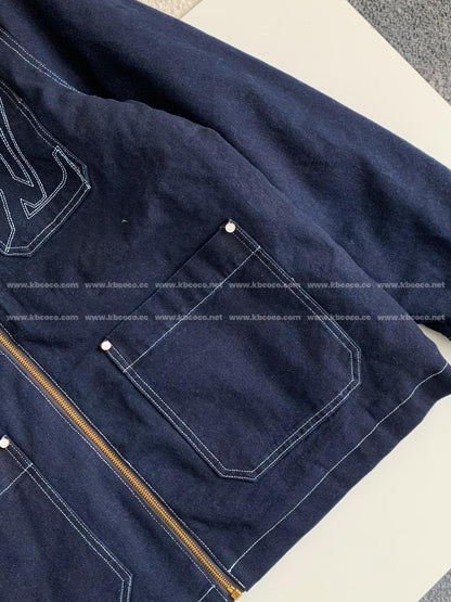 「#4007」Louis Vuitton SS25 Zippered open-and-closed spliced turn-down collar jacket