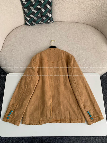 Veste décontractée à col rond et boutonnage simple Louis Vuitton FW24 « #4152 »