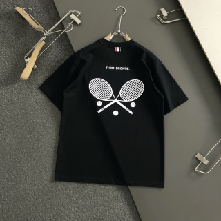 「#4243」Moncler Spring/Summer Black Racket Printed Craft T-shirt