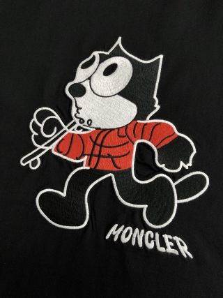 「#4253」Moncler Spring and Summer Black Cartoon Embroidered T-shirt