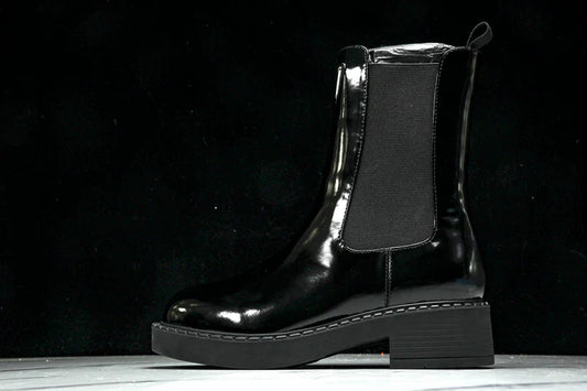 Prada Patent Chelsea Boots 'Black'