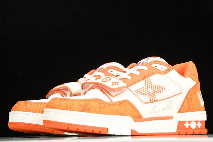 Louis Vuittоп Trainer Low Velcro Strap 'Monogram Denim Orange'