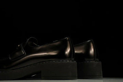 Prada Chocolate Patent Loafers 'Black'