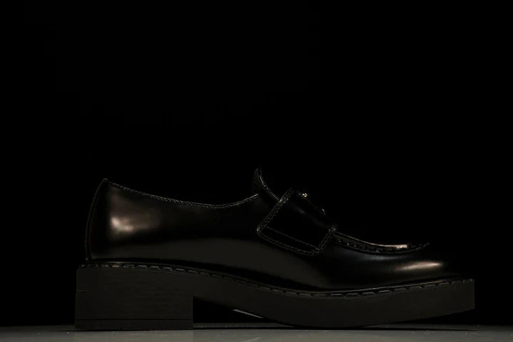 Prada Chocolate Patent Loafers 'Black'