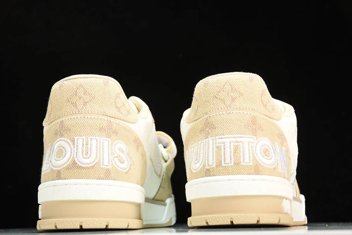 Louis Vuittоп Trainer Low Velcro Strap 'Monogram Denim Beige'