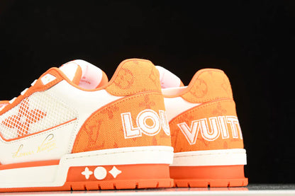 Louis Vuittоп Trainer Low Velcro Strap 'Monogram Denim Orange'