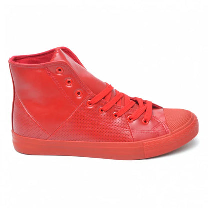 High Top Red Leather Vintage Sneakers