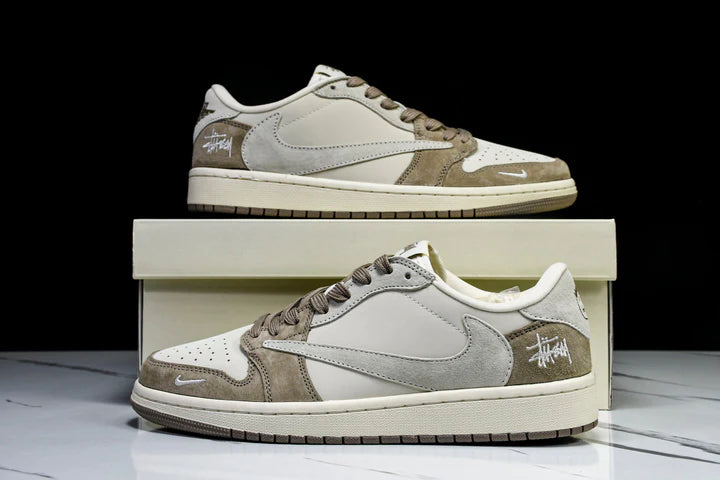 Travis Scott AJ1 Low x Stussy 'Beige' (Custom)