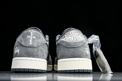 Travis Scott AJ1 Low x Stussy 'Grey' (Custom)