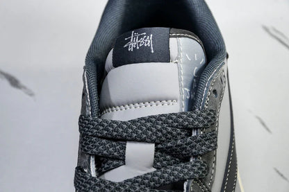 Travis Scott AJ1 Low x Stussy 'Grey' (Custom)