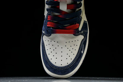 Travis Scott AJ1 Low x Supreme 'Red Navy' (Custom)