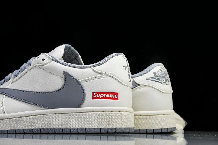 Travis Scott AJ1 Low x Supreme 'White Grey' (Custom)