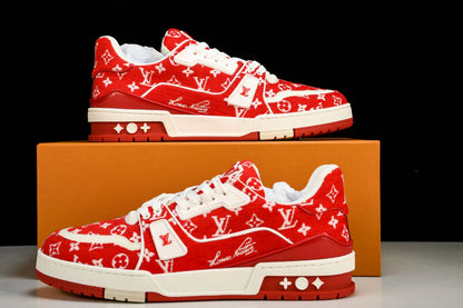 Louis Vuittоп Trainer Low 'Red Monogram Textile'