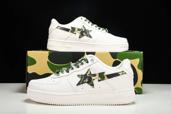 A Bathing Ape Bape Sta ‘White ABC Camo Green'