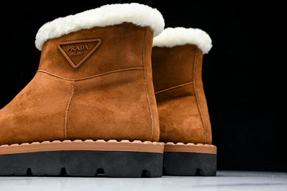 Prada Suede Booties 'Brown'